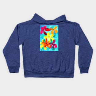 Flowers Watercolour Painterly Loose Vibrant Kids Hoodie